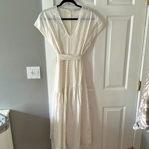 Zara white tiered maxi dress